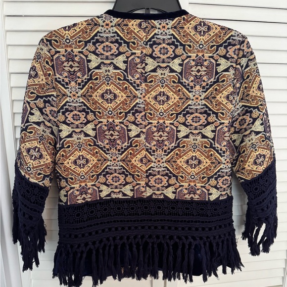 Boston Proper Boho Brocade Jacket. Size 4 - Picture 3 of 10